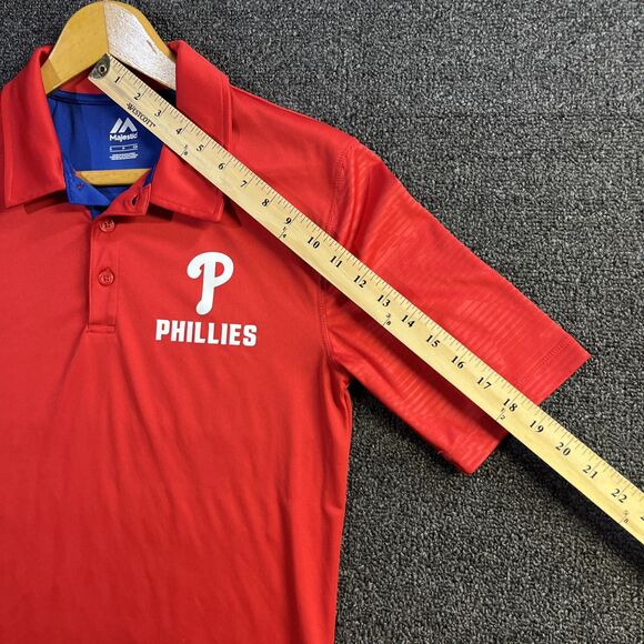 Philadelphia Phillies | Majestic | Red Polo | Mens | Team Shirt‎ | S - Picture 9 of 11